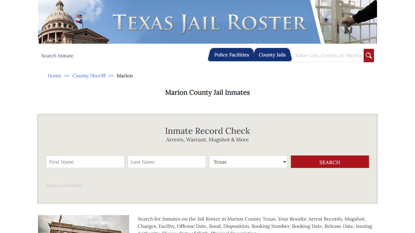 Marion County Jail Inmates - Jail Roster Search