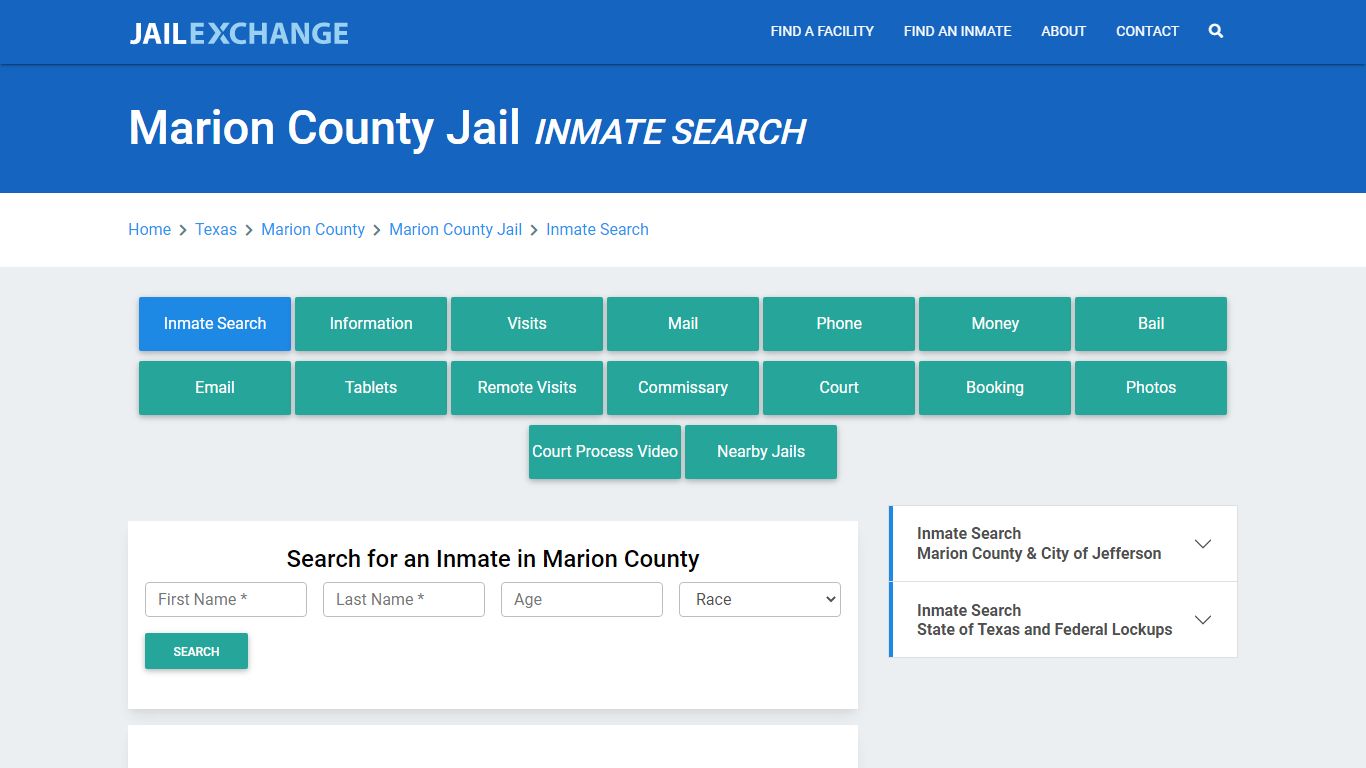 Marion County Jail, TX Inmate Search: Roster & Mugshots